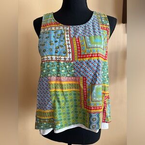Altar’d State Patchwork Print Layered Tulip Back Women’s Size Medium